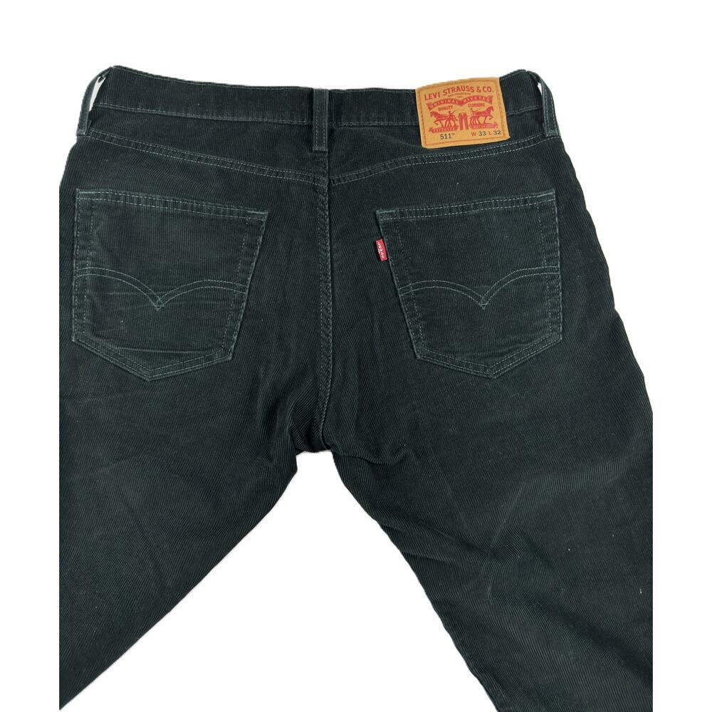 Levi's Premium 511™ Slim Fit Green Corduroy Men's Jeans 33/12 - Picture 4 of 7